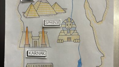Hand drawn poster of Egypt and the top things to see there according to the author.